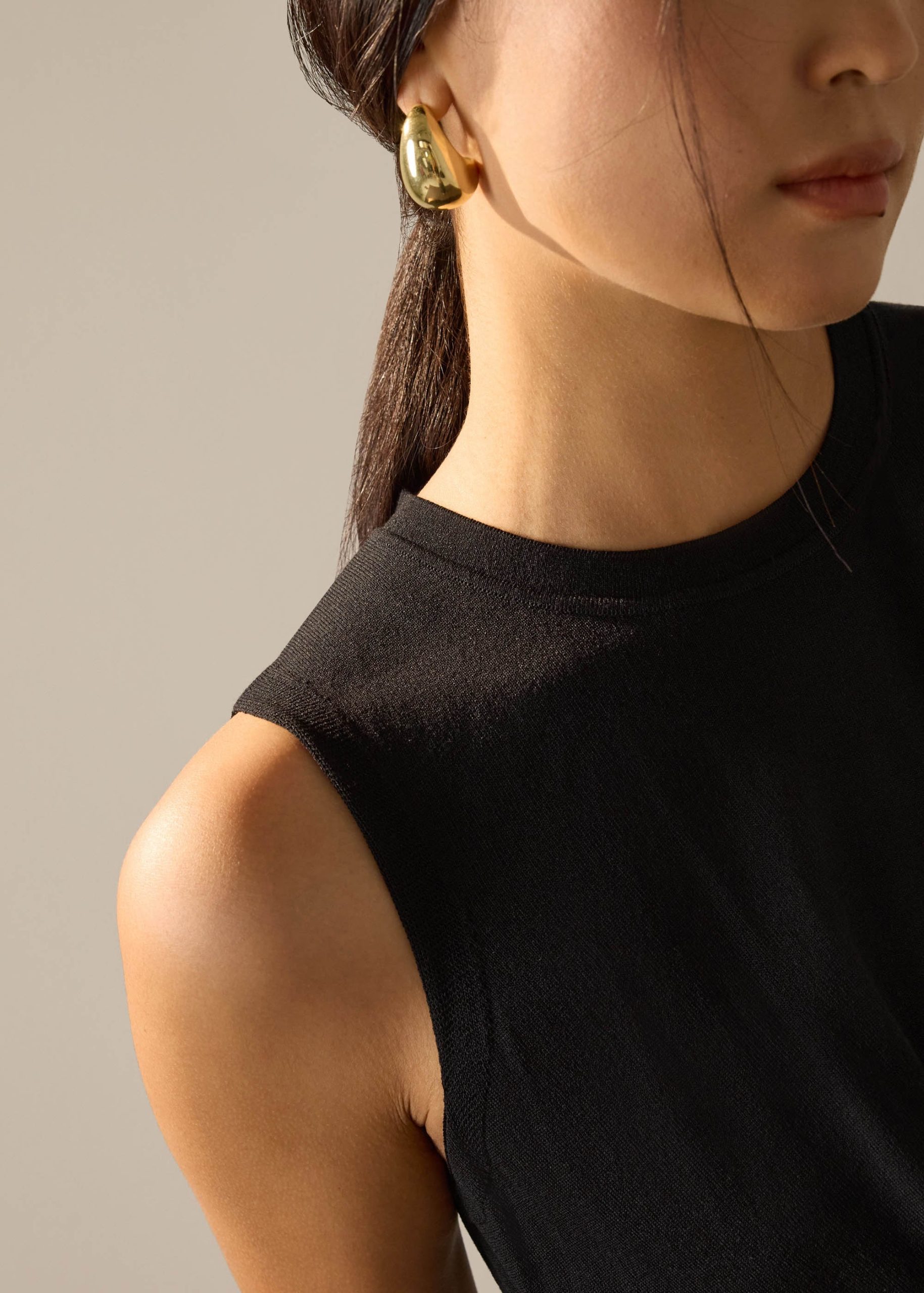 Tasya Knit Cross Over Round Neck Tank Top - Image 4