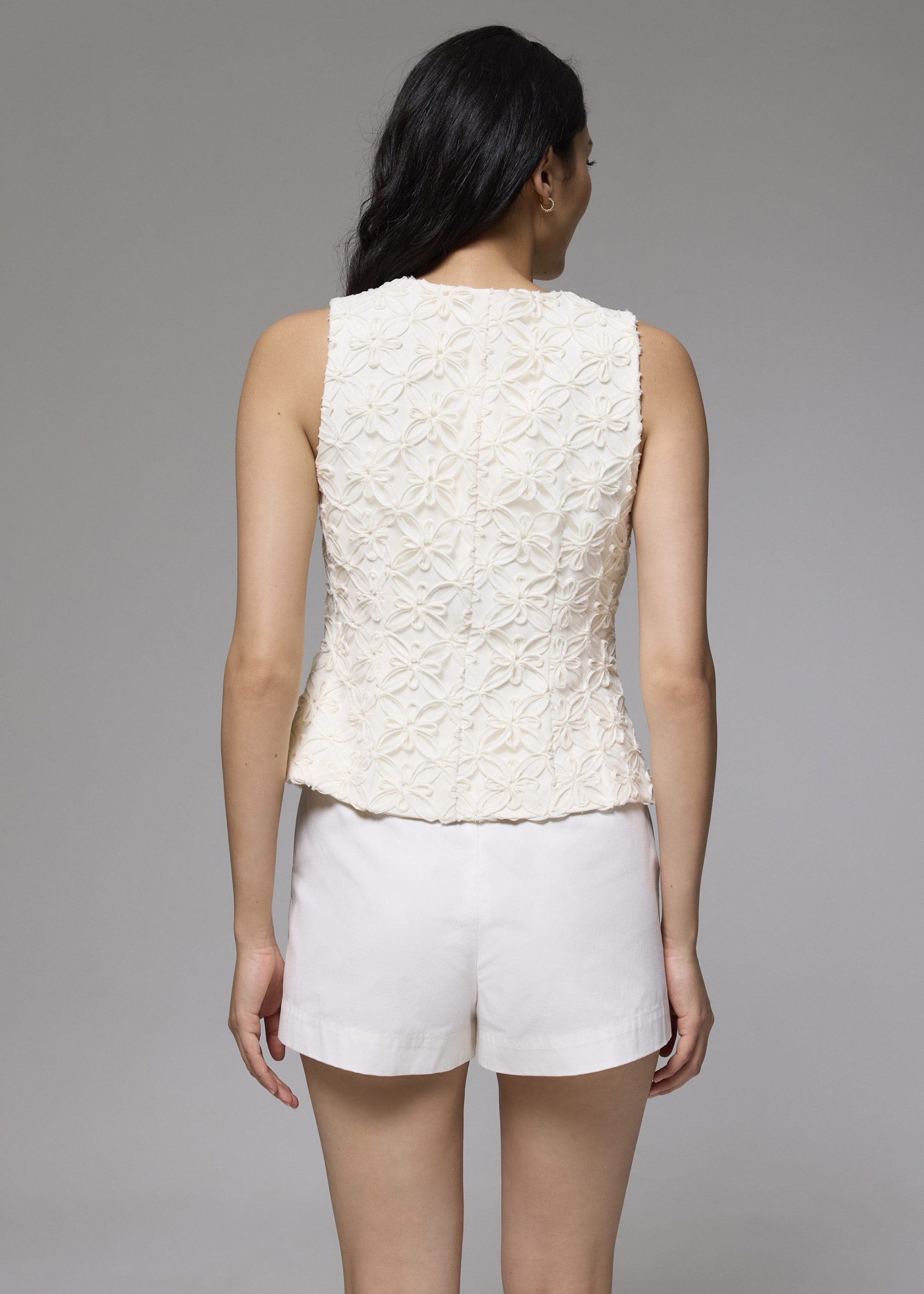 Lace Contrast V-neck Vest - Image 12