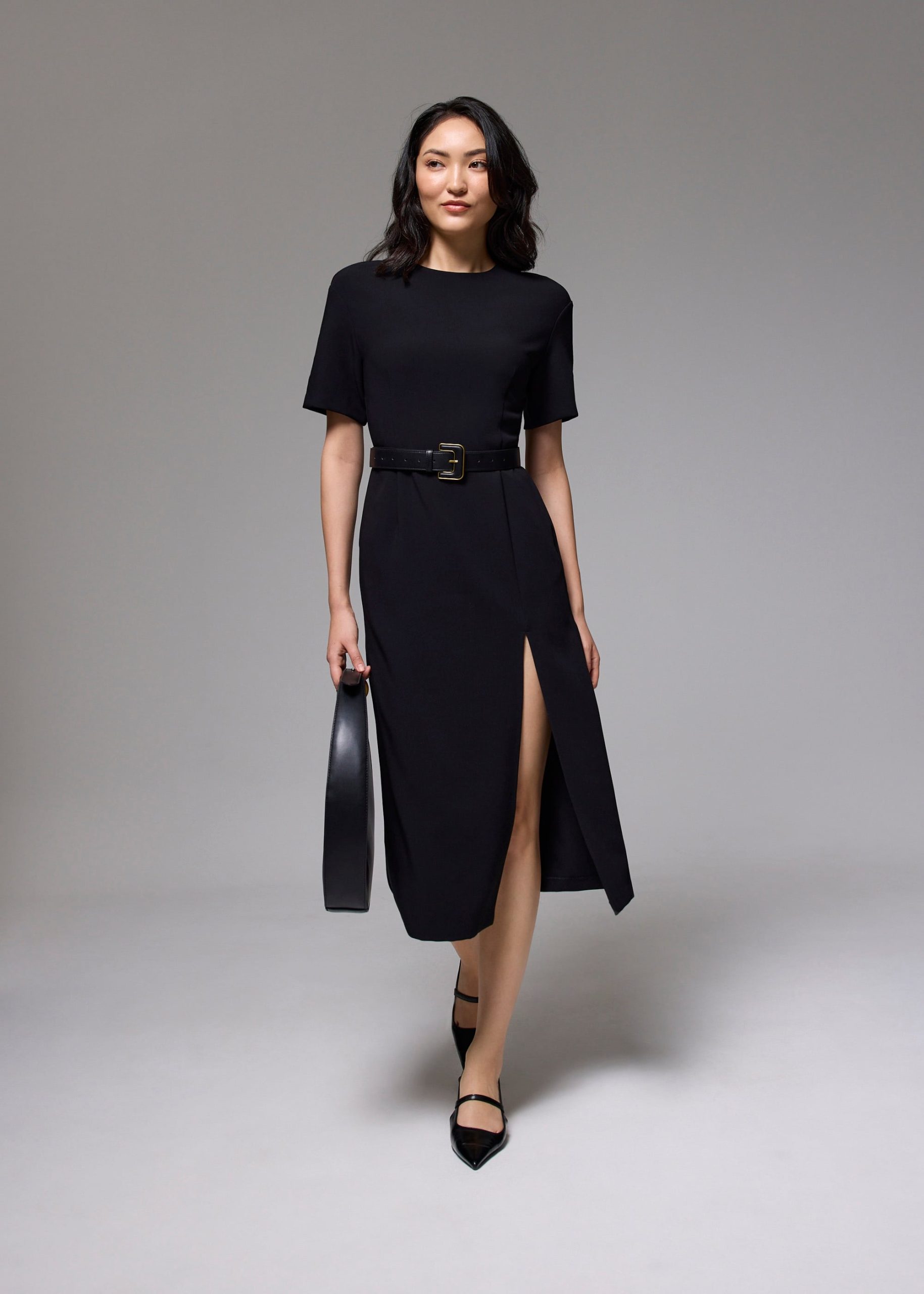 Round Neck Column Midaxi Dress - Image 2
