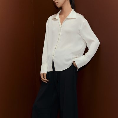 RuchedReady® Crinkle Satin Shirt