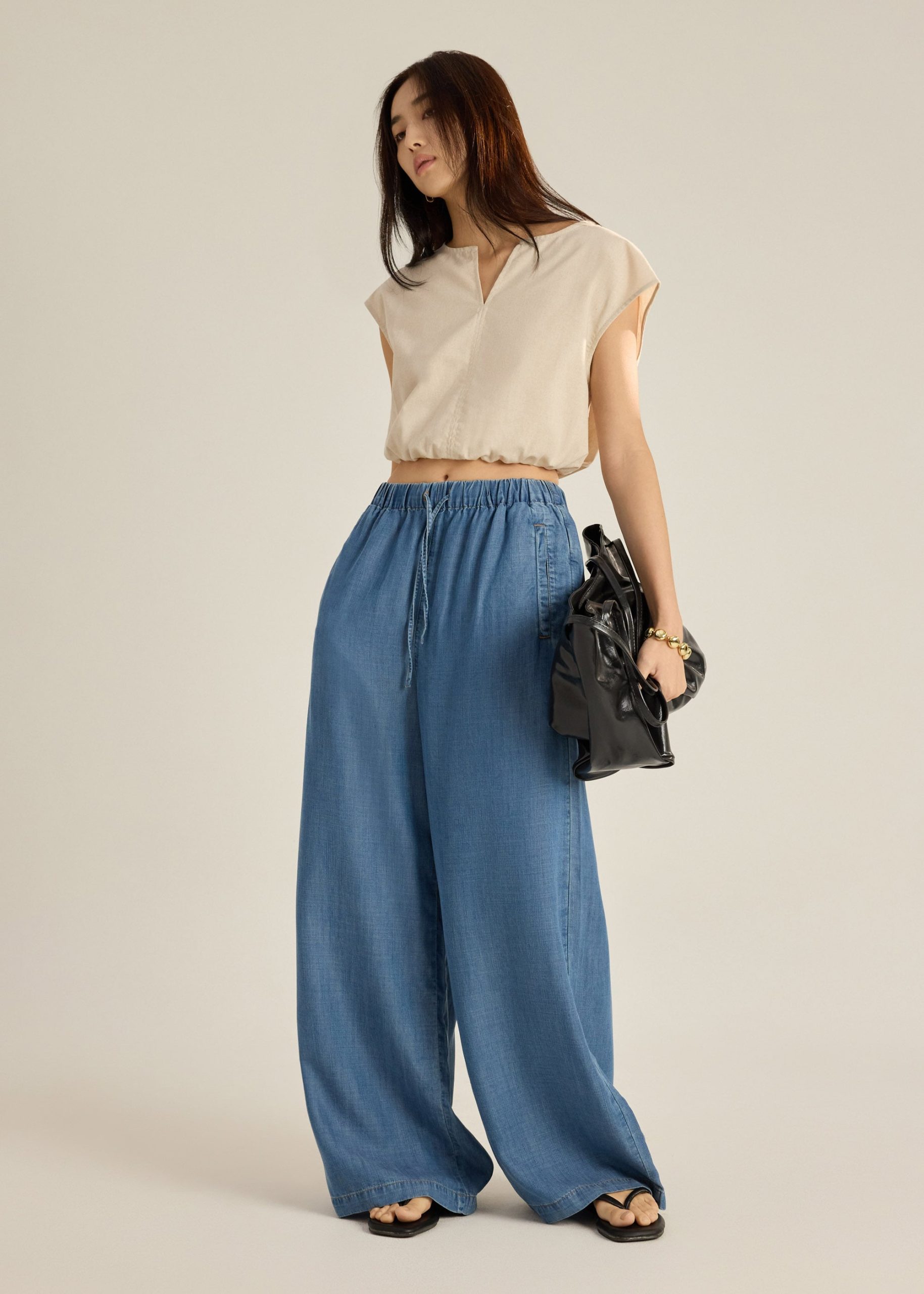 Ayu Lyocell Chambray Wide Leg Pants - Image 8