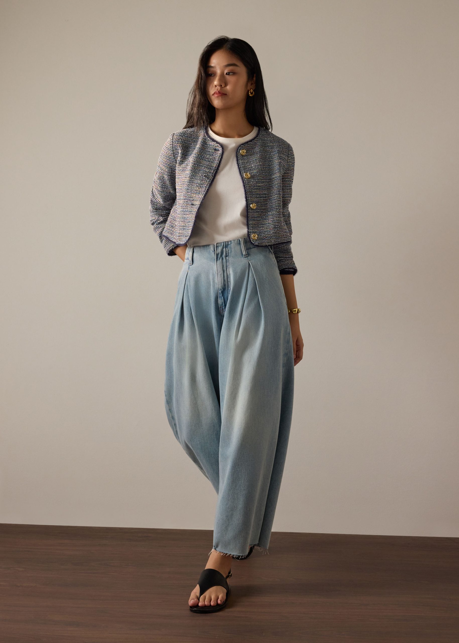 Sae RuchedReady® Stretch Tweed Boxy Jacket - Image 2