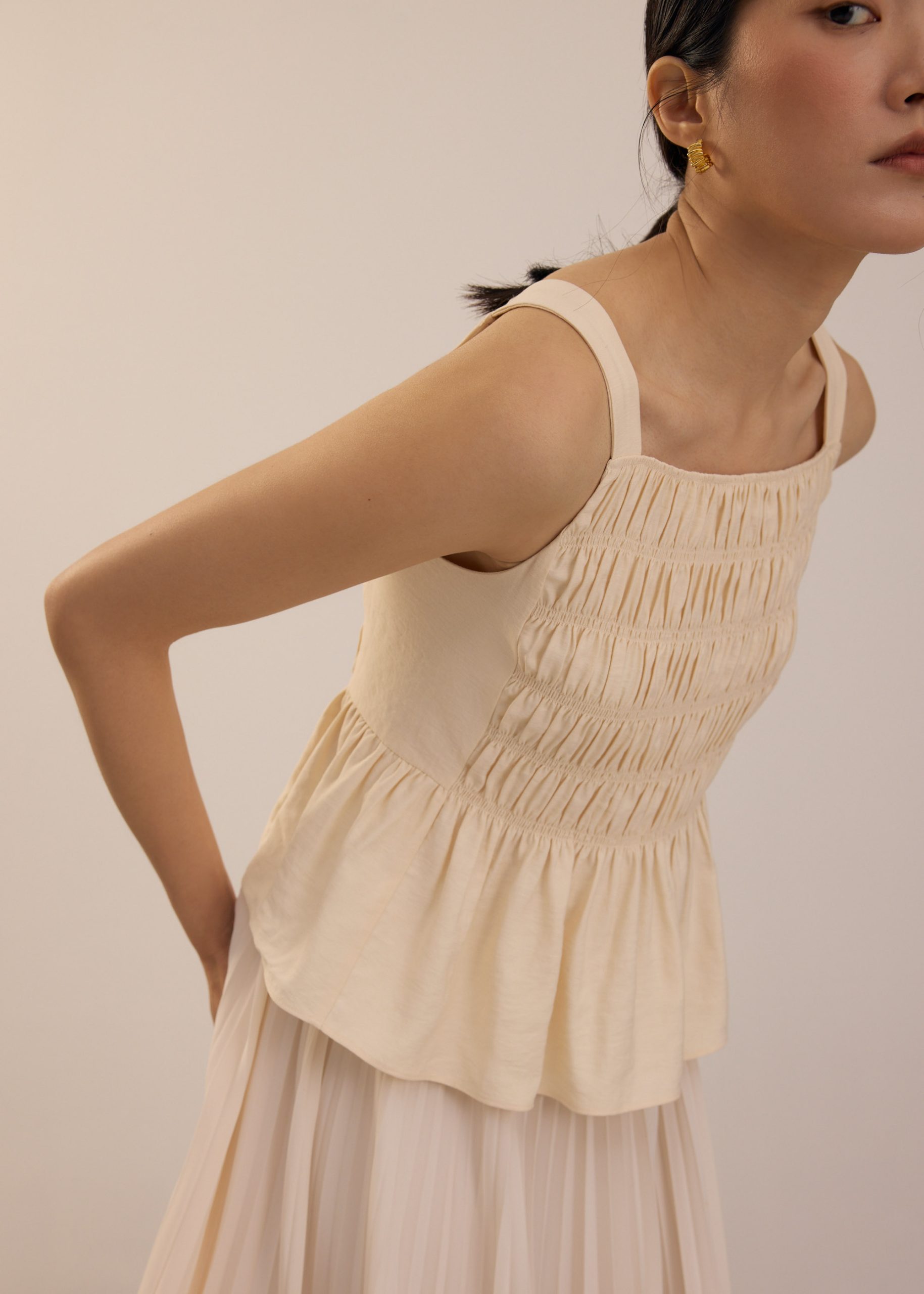 Square Neck Peplum Top - Image 10