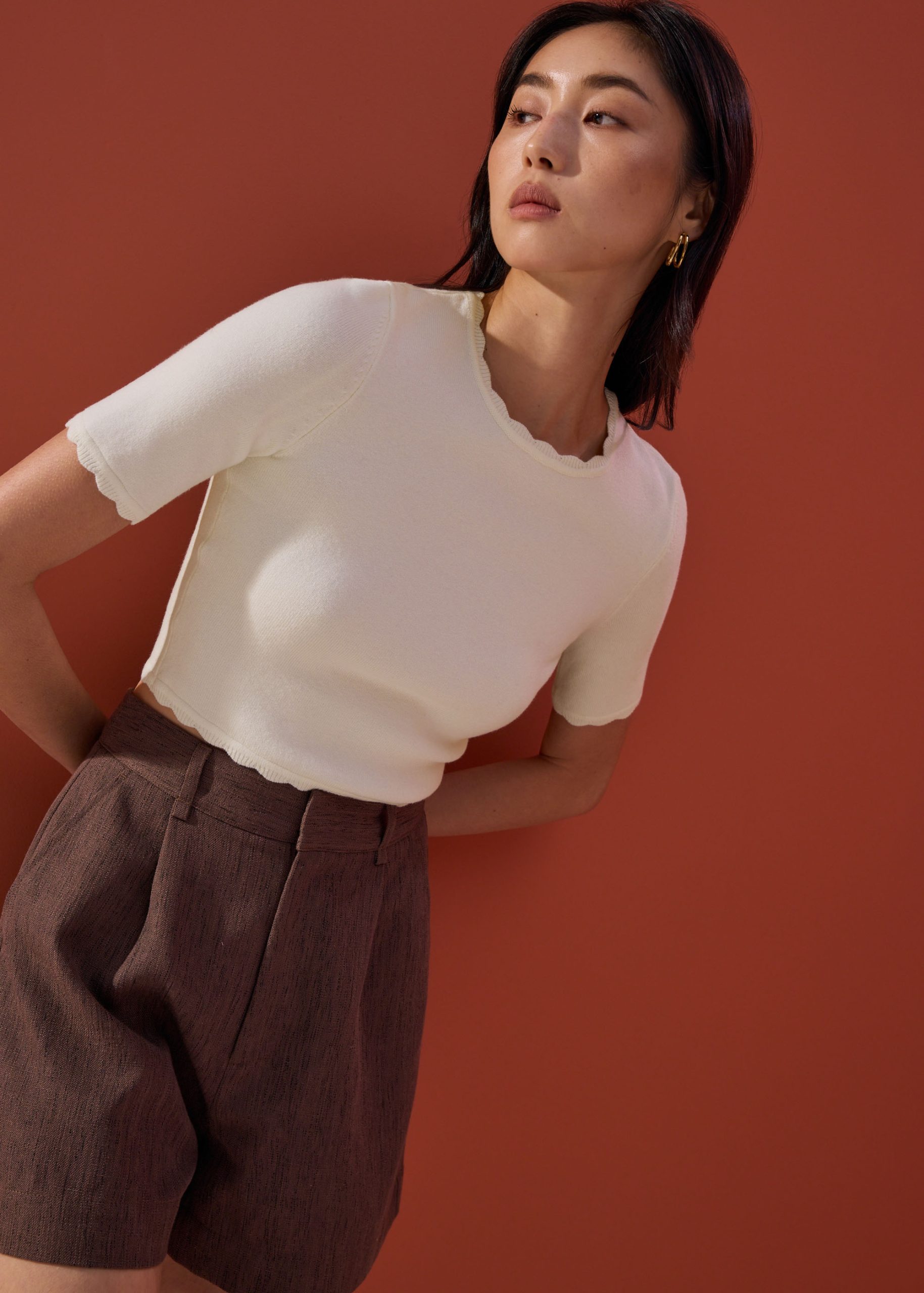Raisa Knit Scallop Edge Crop Top - Image 7