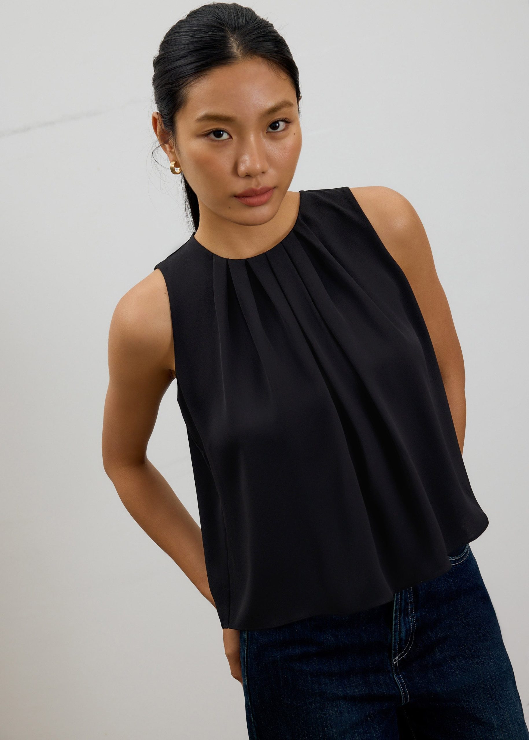 Amy Satin Pleated Top - Image 7