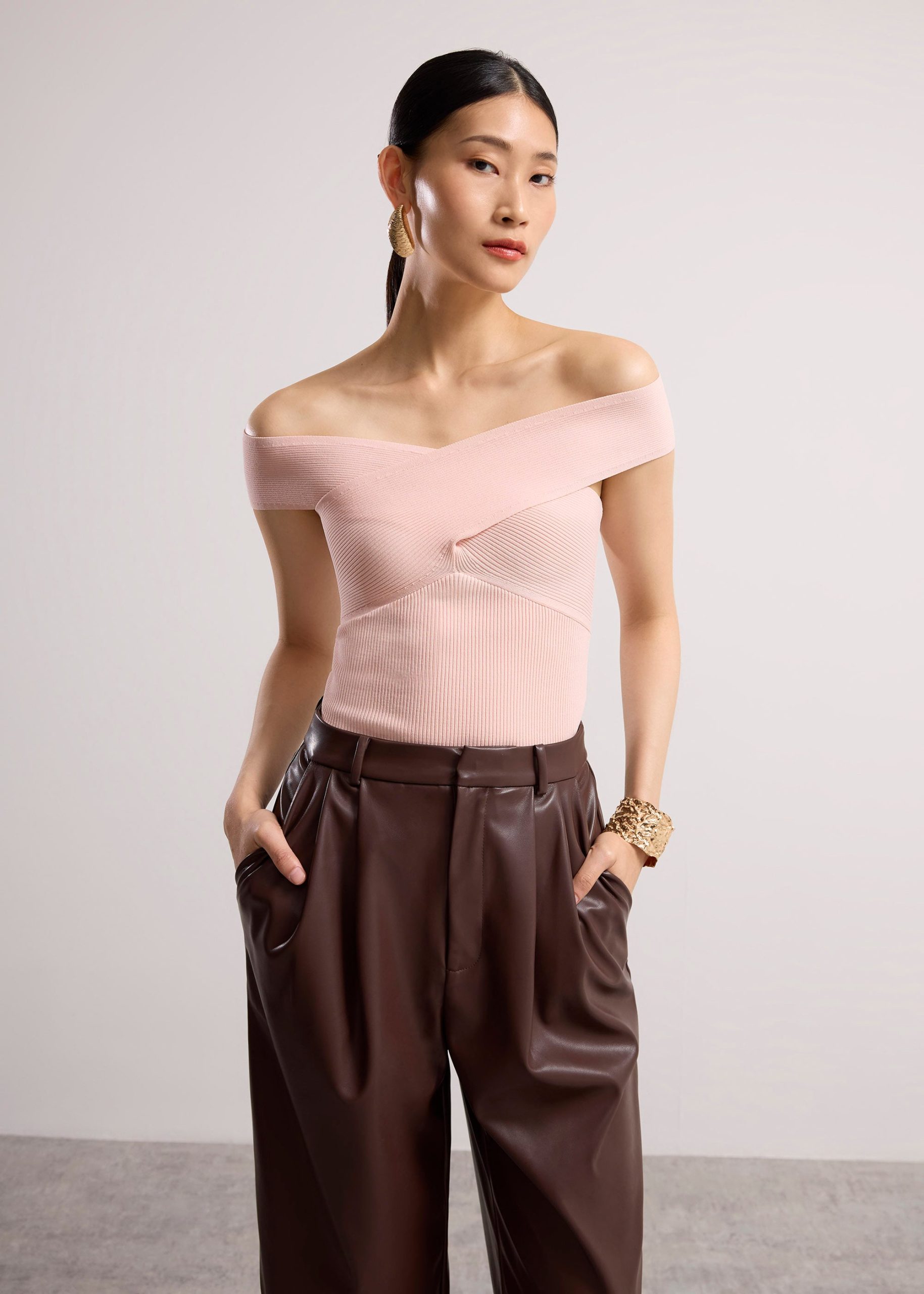 Aditi Multi-way Cross Over Knit Top - Image 9