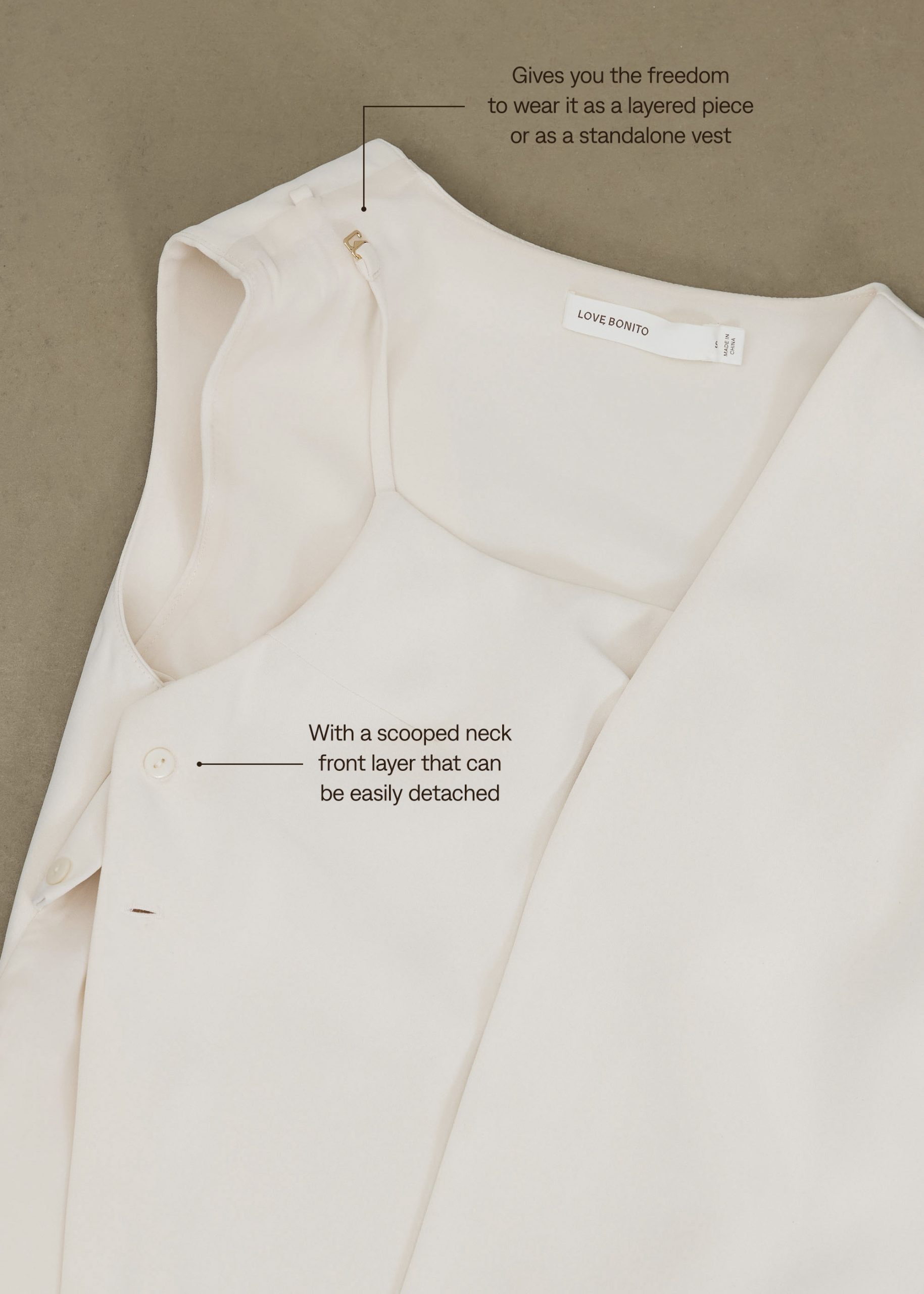 Moira Detachable Tailored Vest Top - Image 13