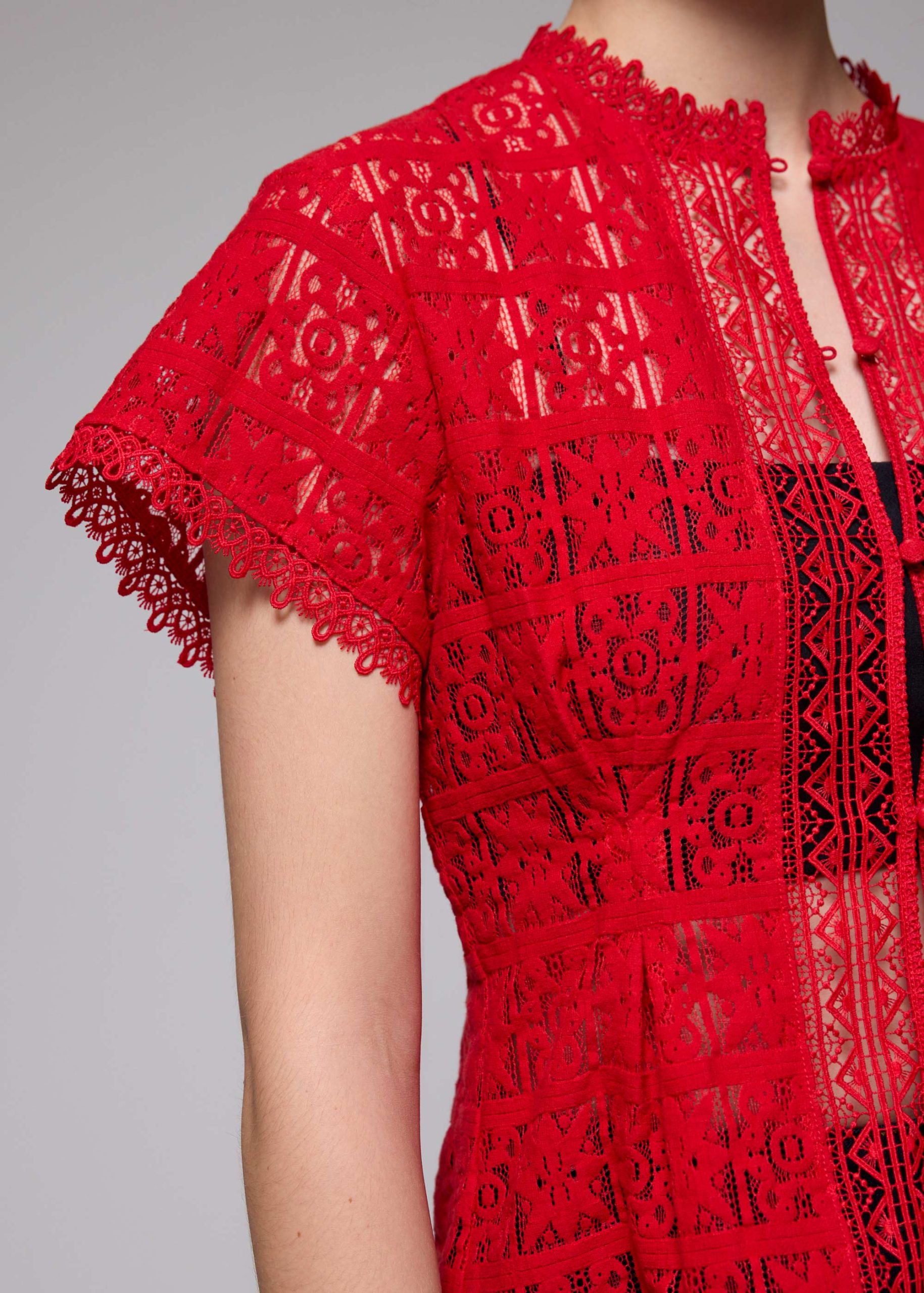 Lace Round Neck Fit & Flare Top - Image 11