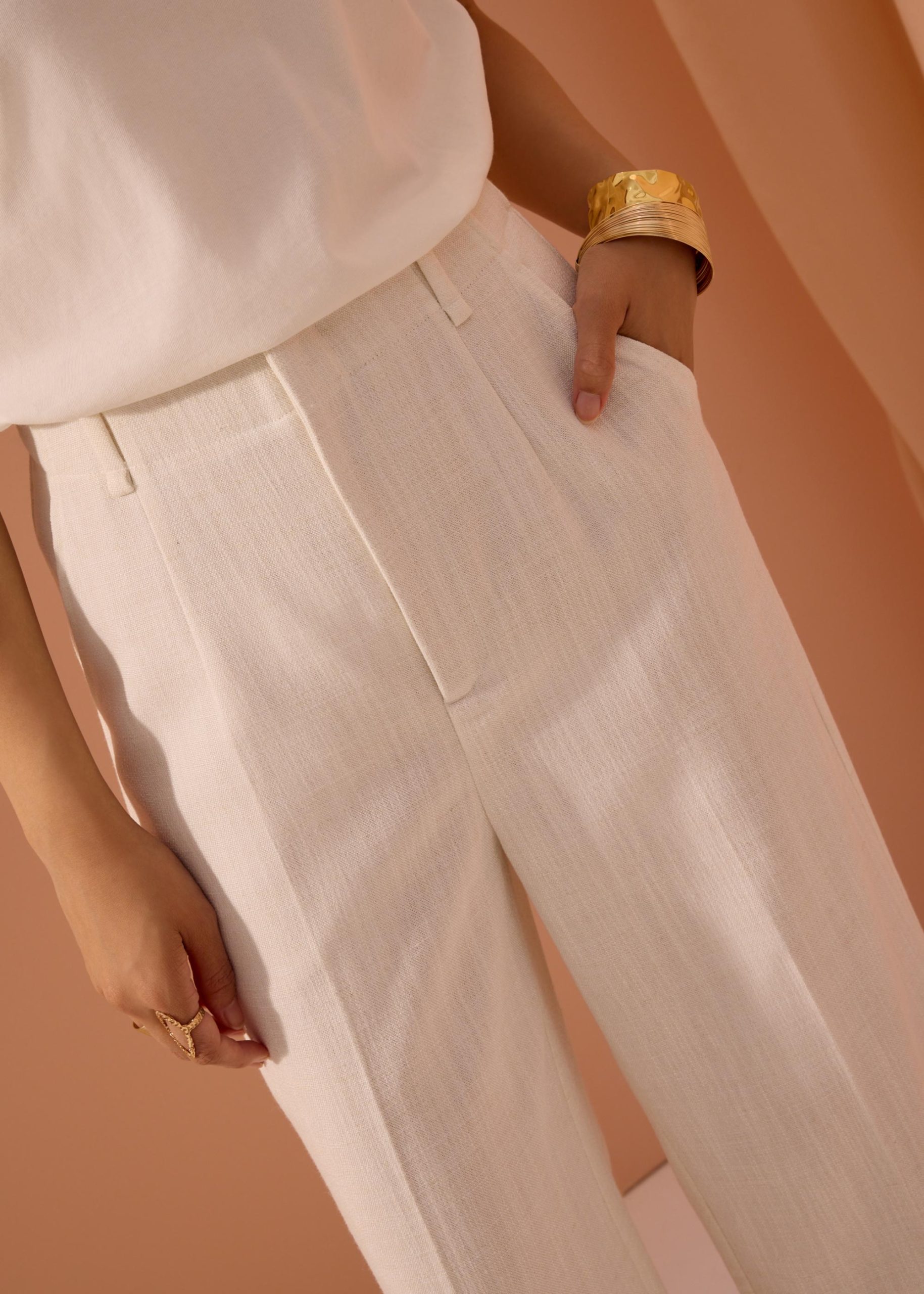 PETITE Leggy??Seva Textured Super High Waist Straight Leg Pants - Image 8