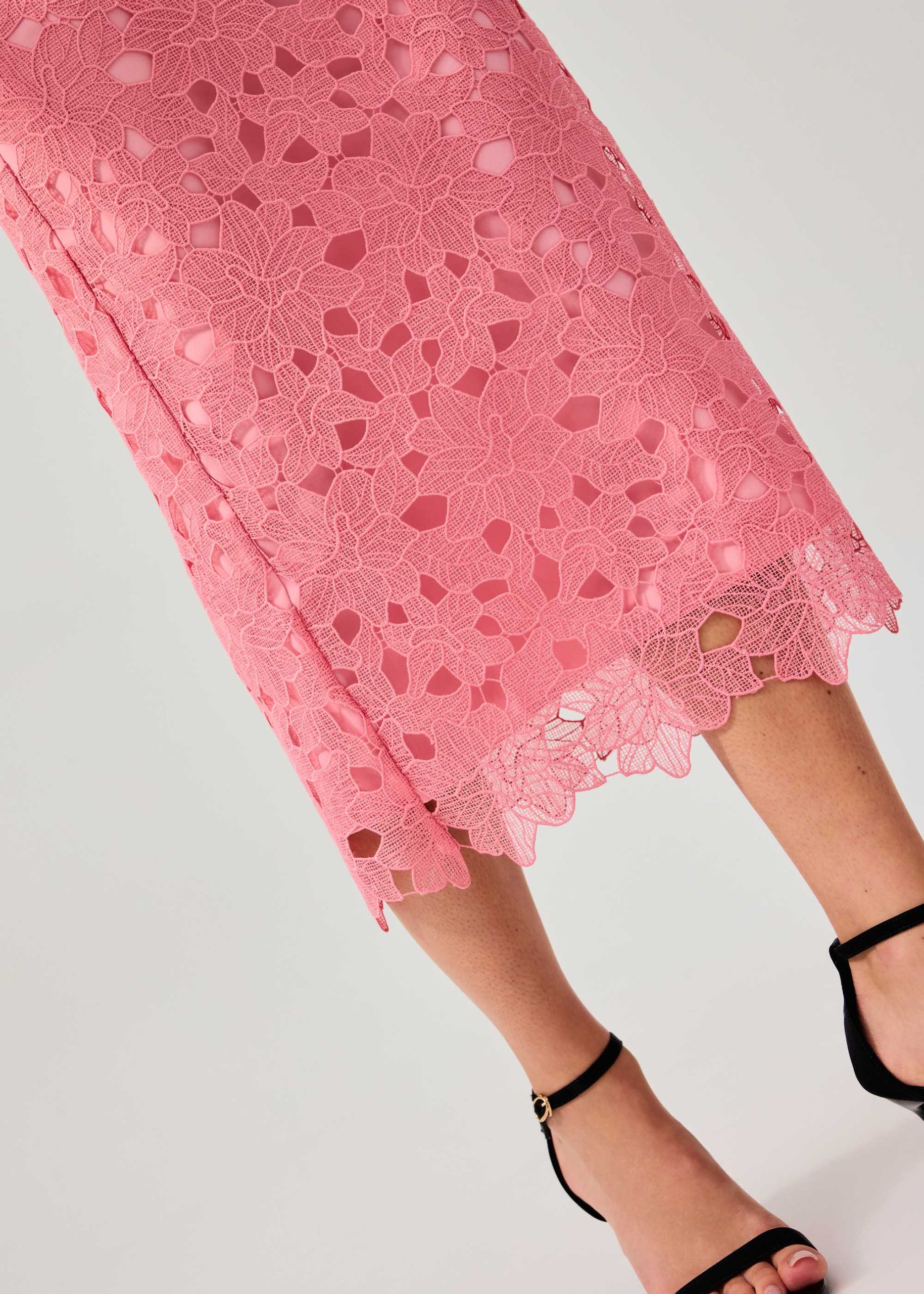 Floral Lace Column Midi Skirt - Image 11