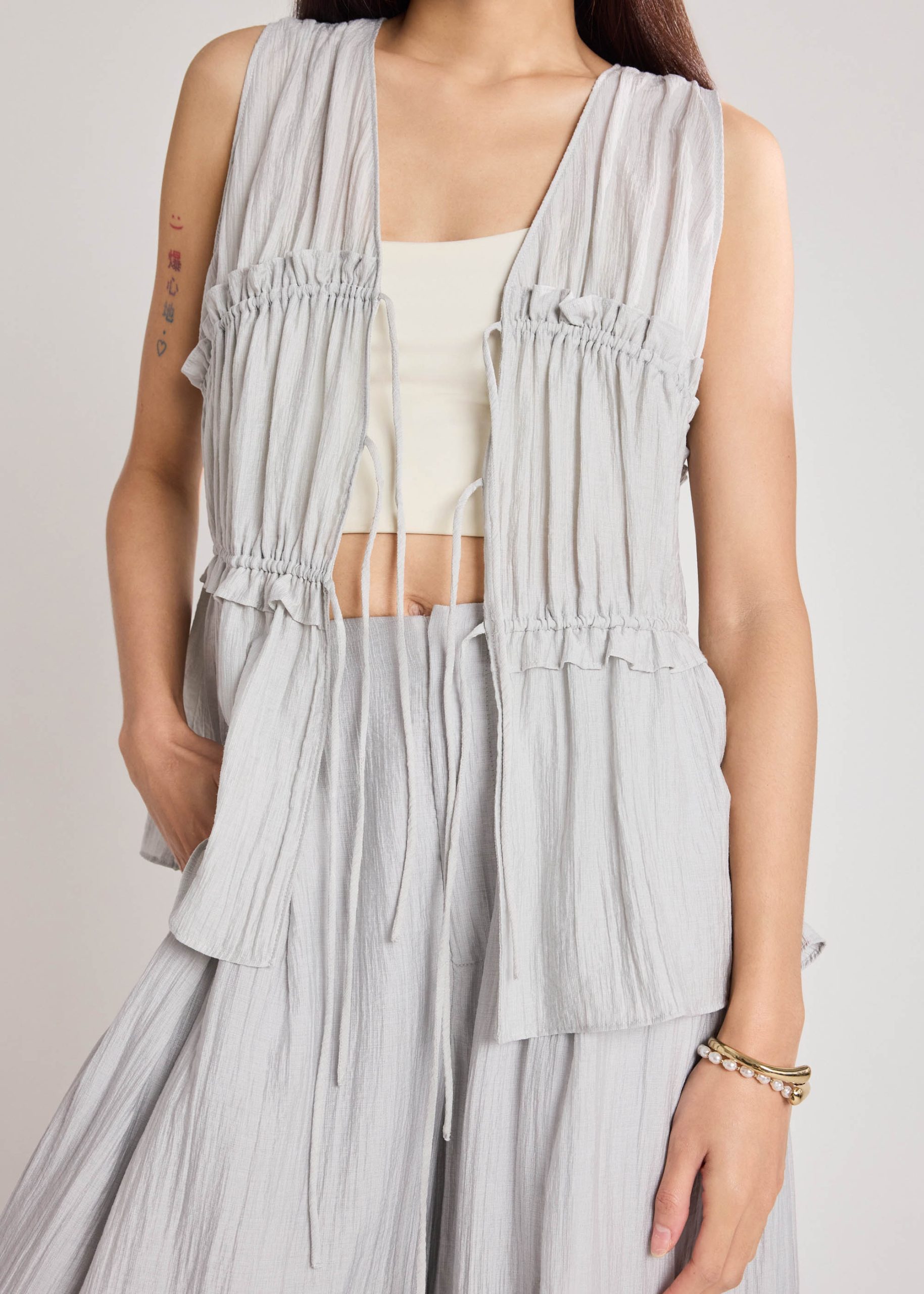 Lyocell Ribbon Tie Top - Image 7