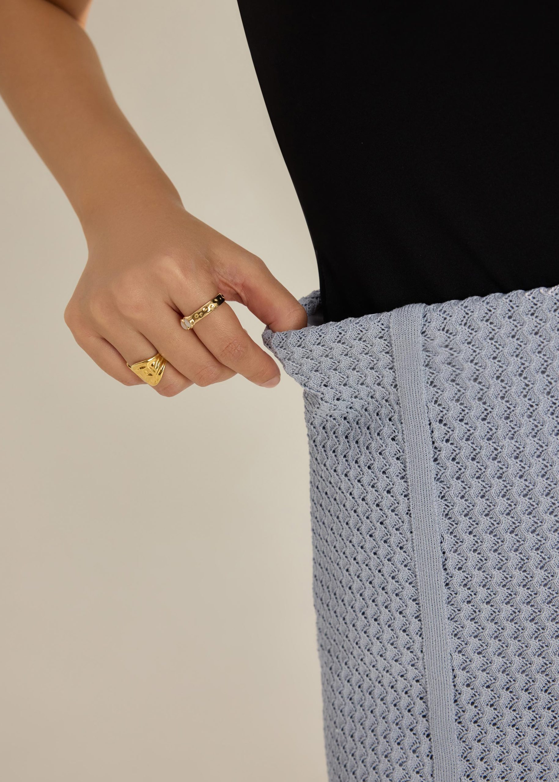 Nisa Waffle Knit A-Line Skirt - Image 11