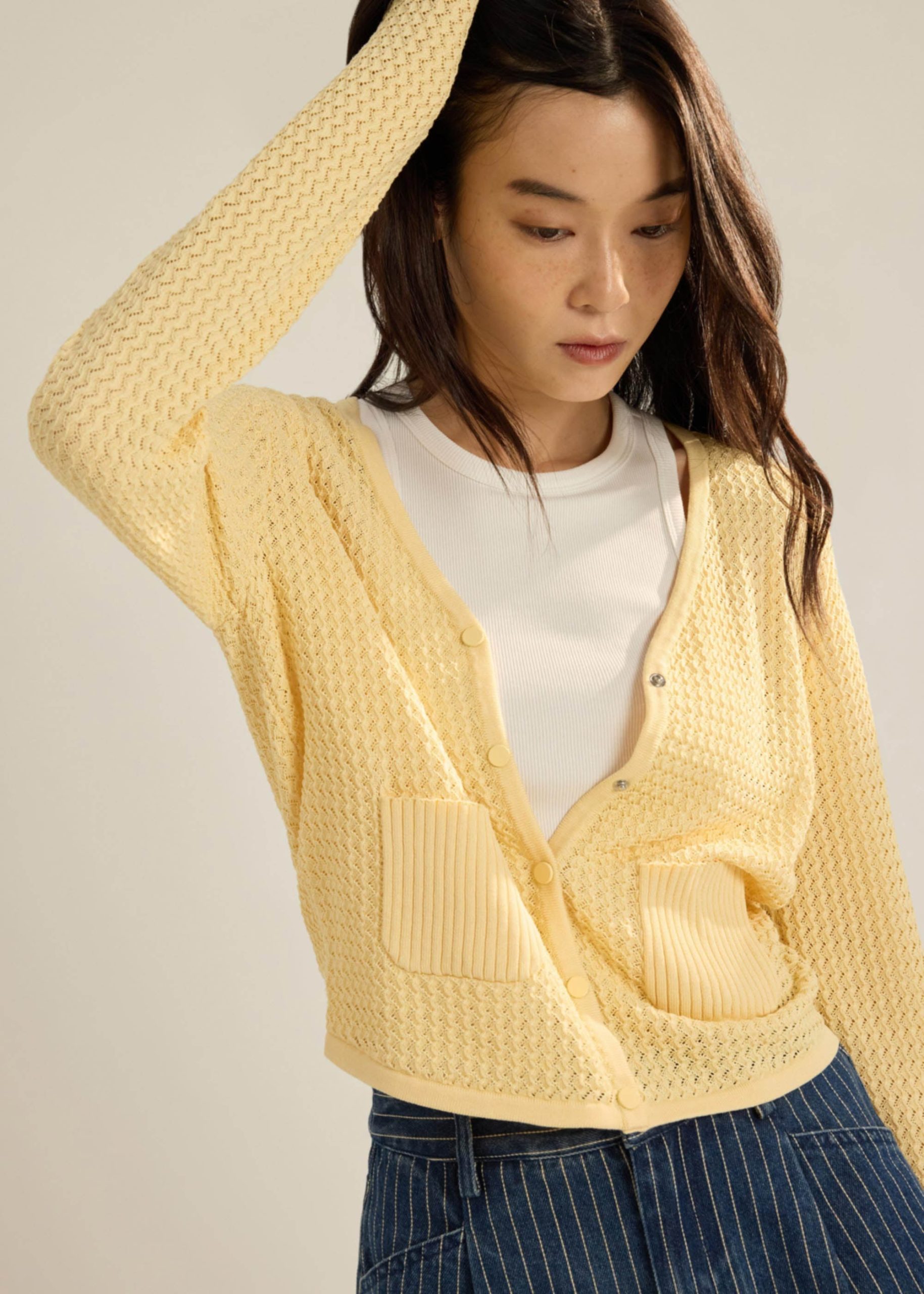 Trina Waffle Knit Boxy Cardigan - Image 20