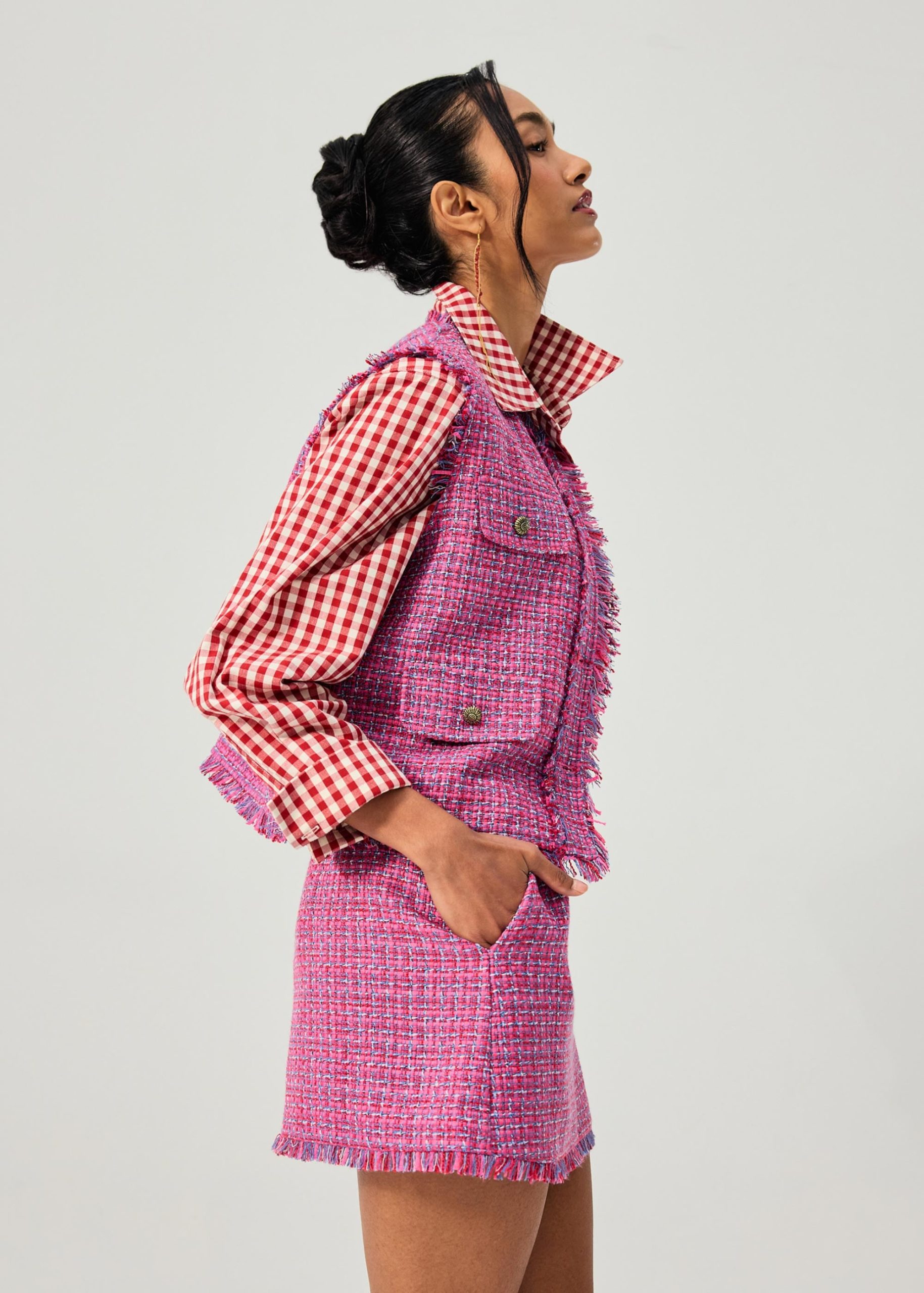 RuchedReady® Relaxed Cotton Gingham Button Down Shirt - Image 5