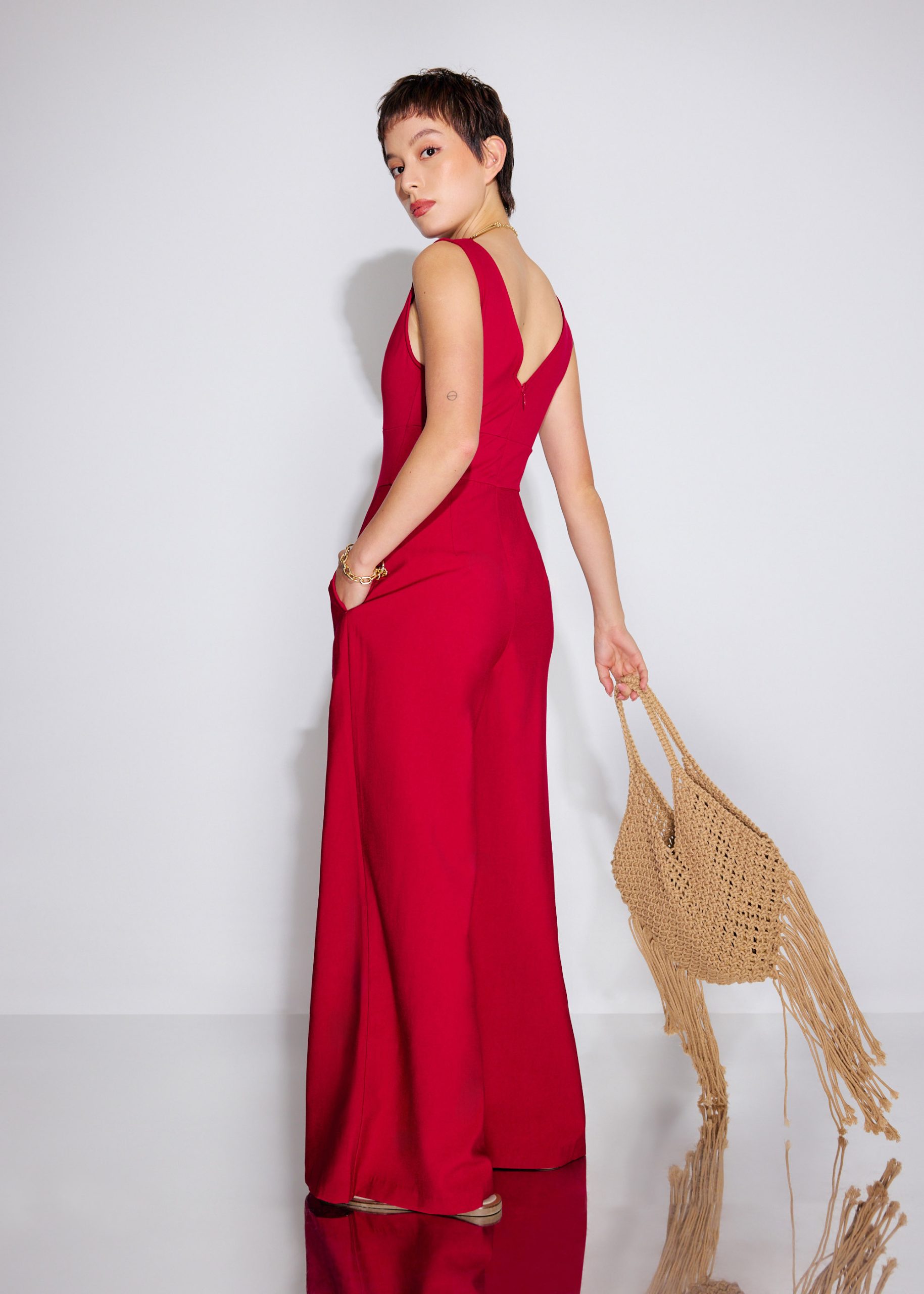 Boat Neck Wide Leg Jumpsuit - Image 8