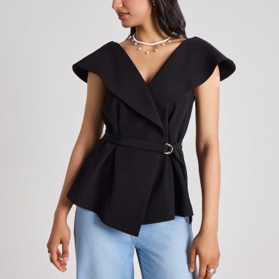 Aura V-neck Top With Belt