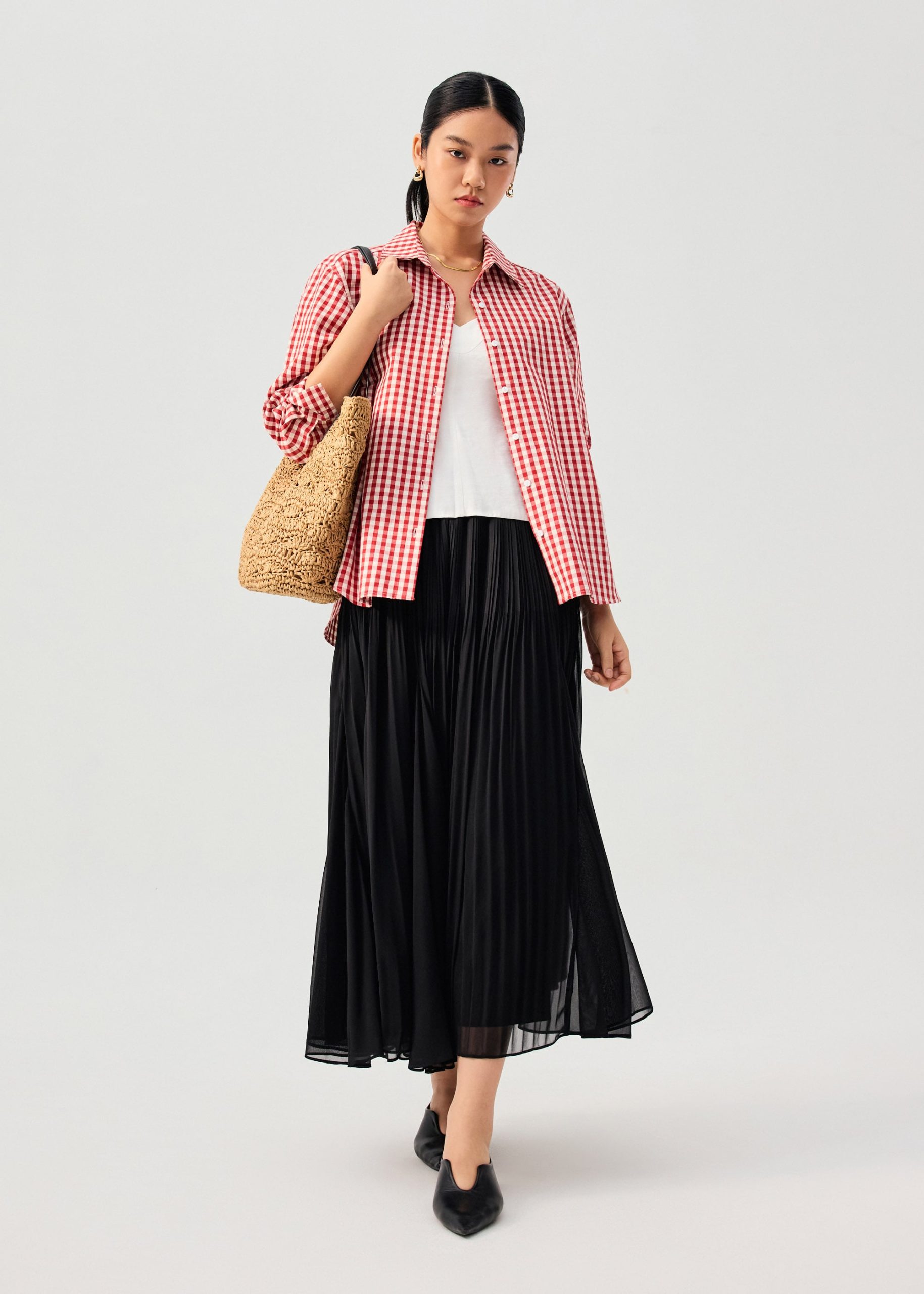 RuchedReady® Relaxed Cotton Gingham Button Down Shirt - Image 7