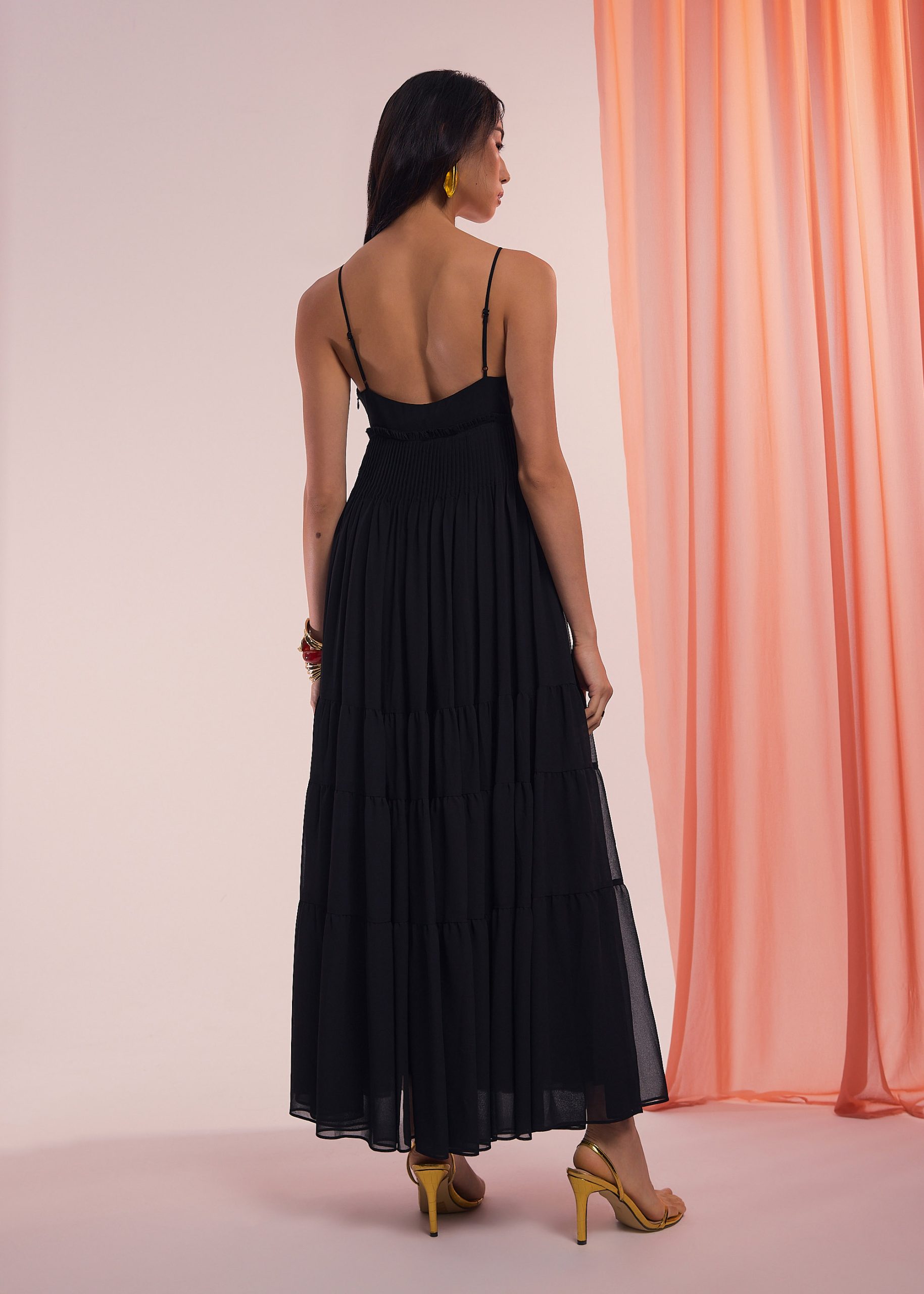 BraFree by LB Sheer Fit & Flare Floor Length Dress - Image 5