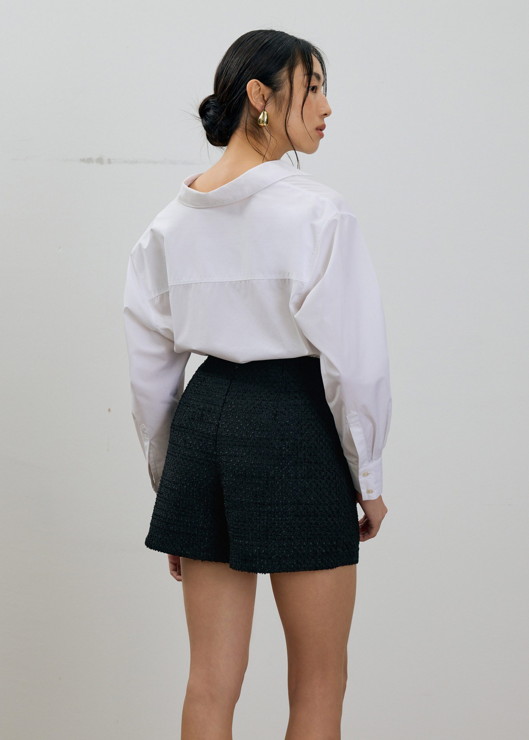 Fumiko Ribbon Tweed High Waist Shorts - Image 7