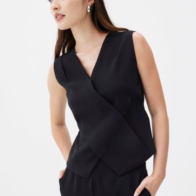 Mae Tailored Cross Over Top