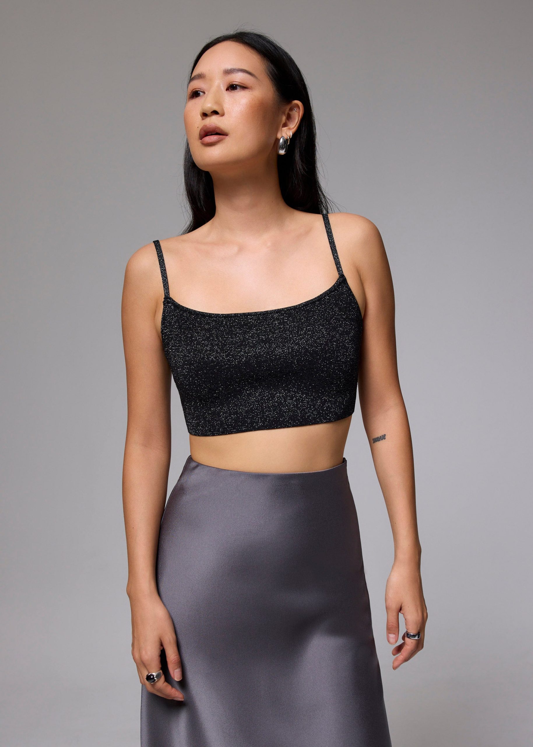 Fitted Crop Knit Camisole Top - Image 3