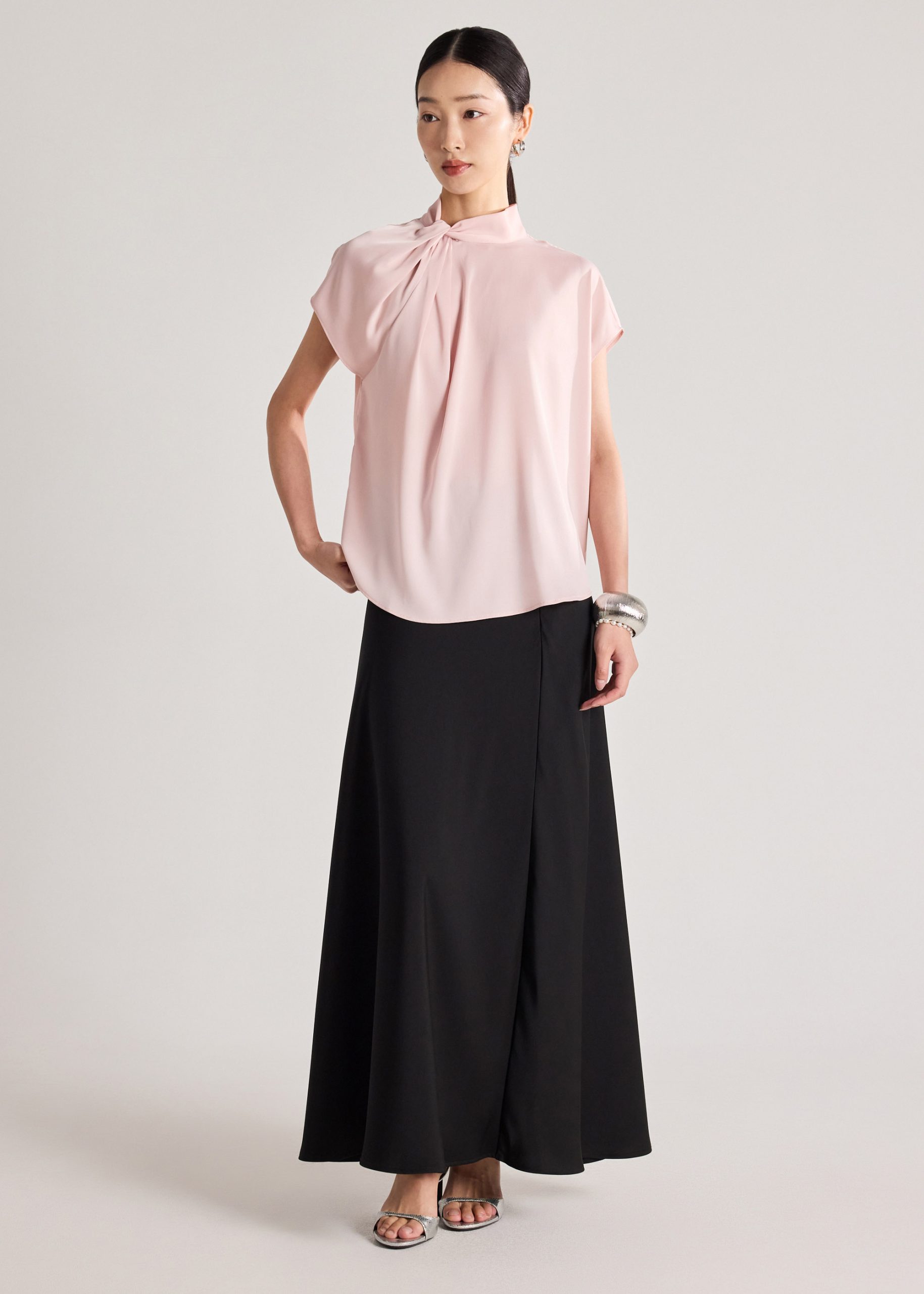Satin Drape Collared Blouse - Image 10