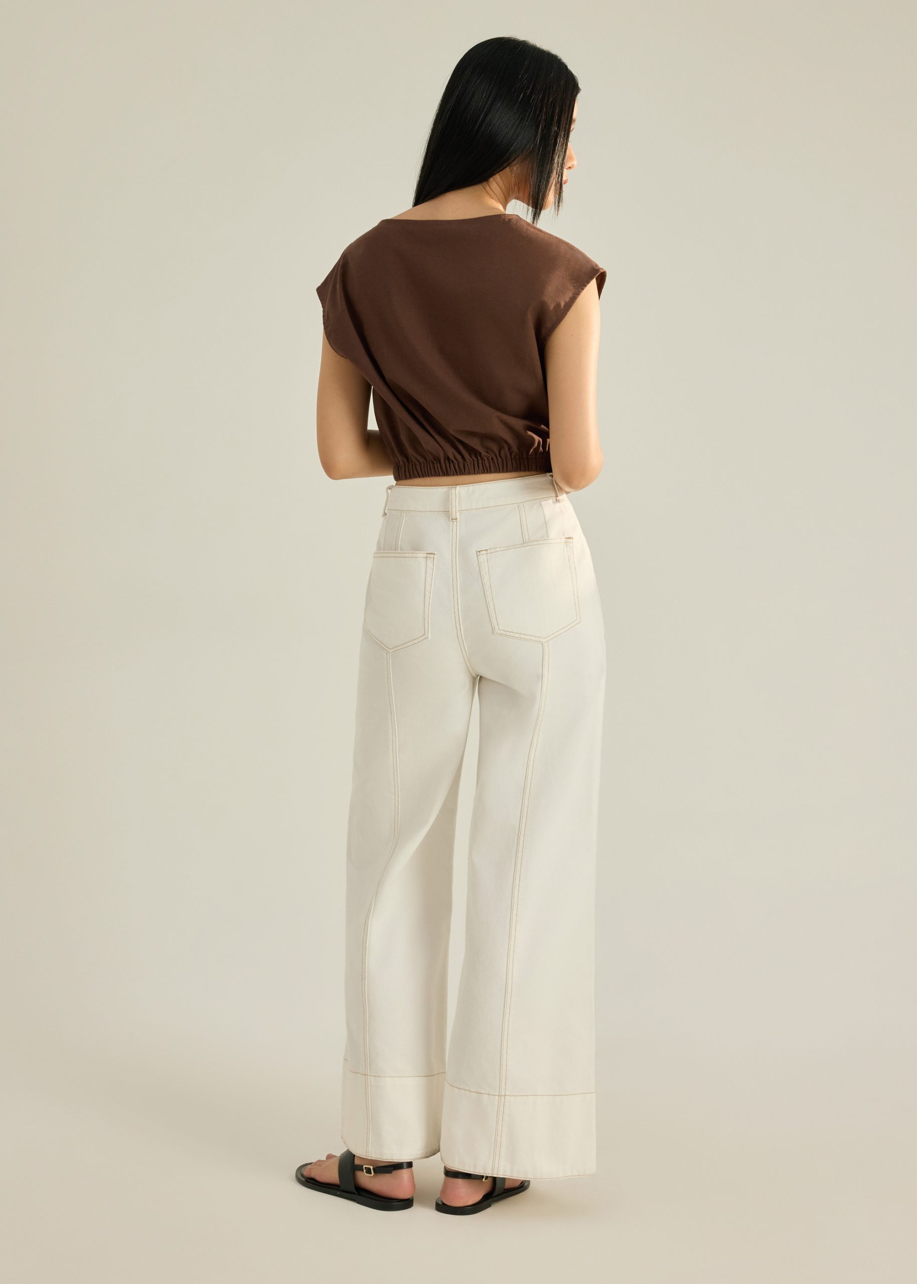 Leggy??Denim Panelled Wide Leg Jeans - Image 7