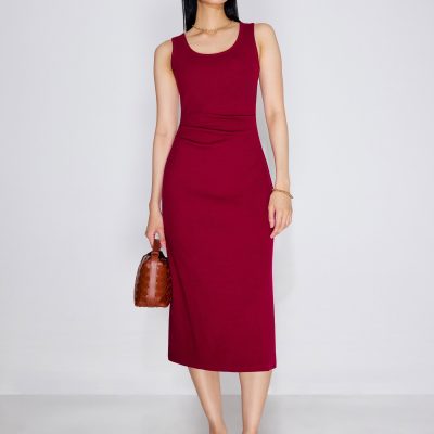 BraFree by LB Jersey Round Neck Column Midaxi Dress
