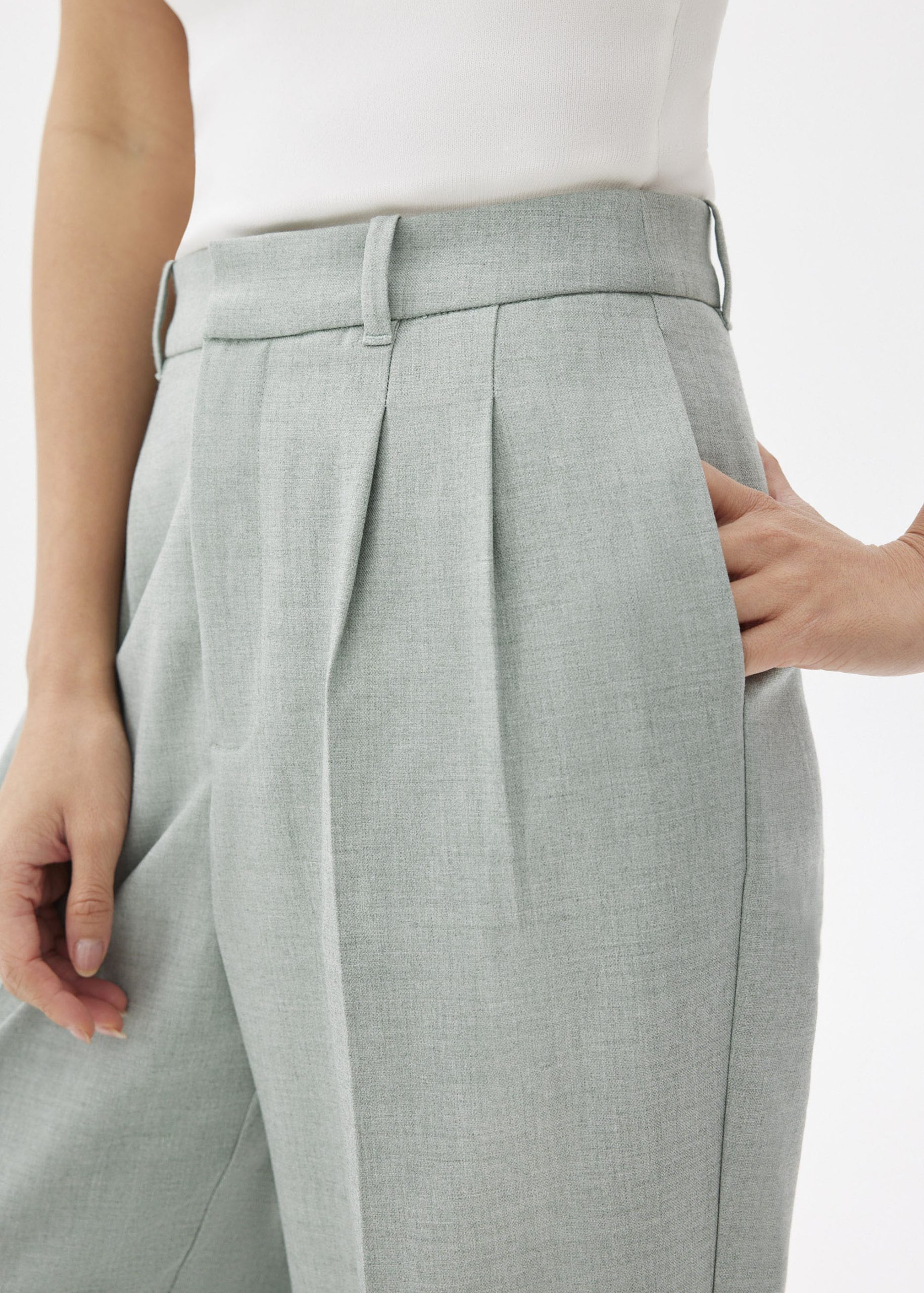 Lana Relaxed Melange Tailored Pants - Image 16