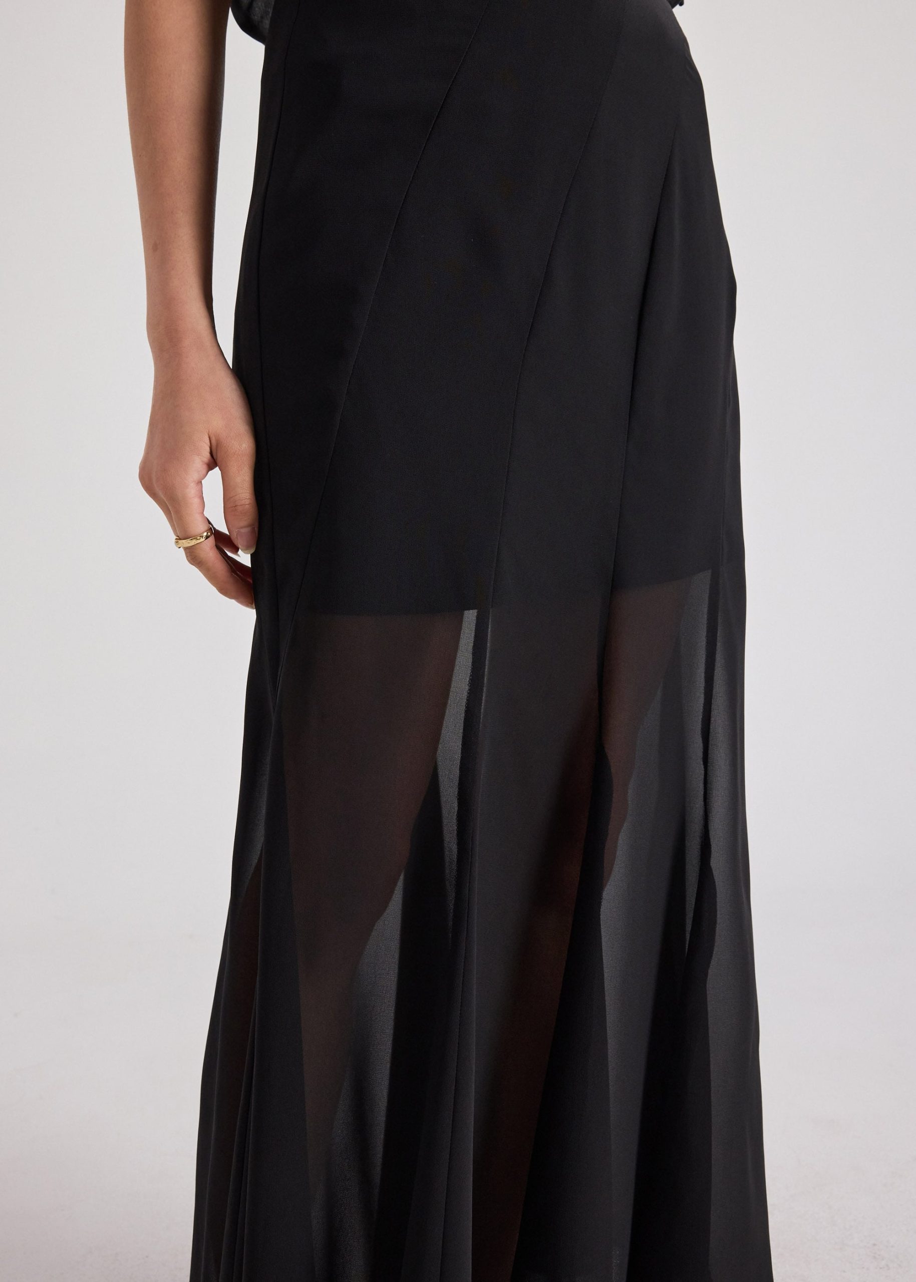 Sheer Hem Flare Skirt - Image 4