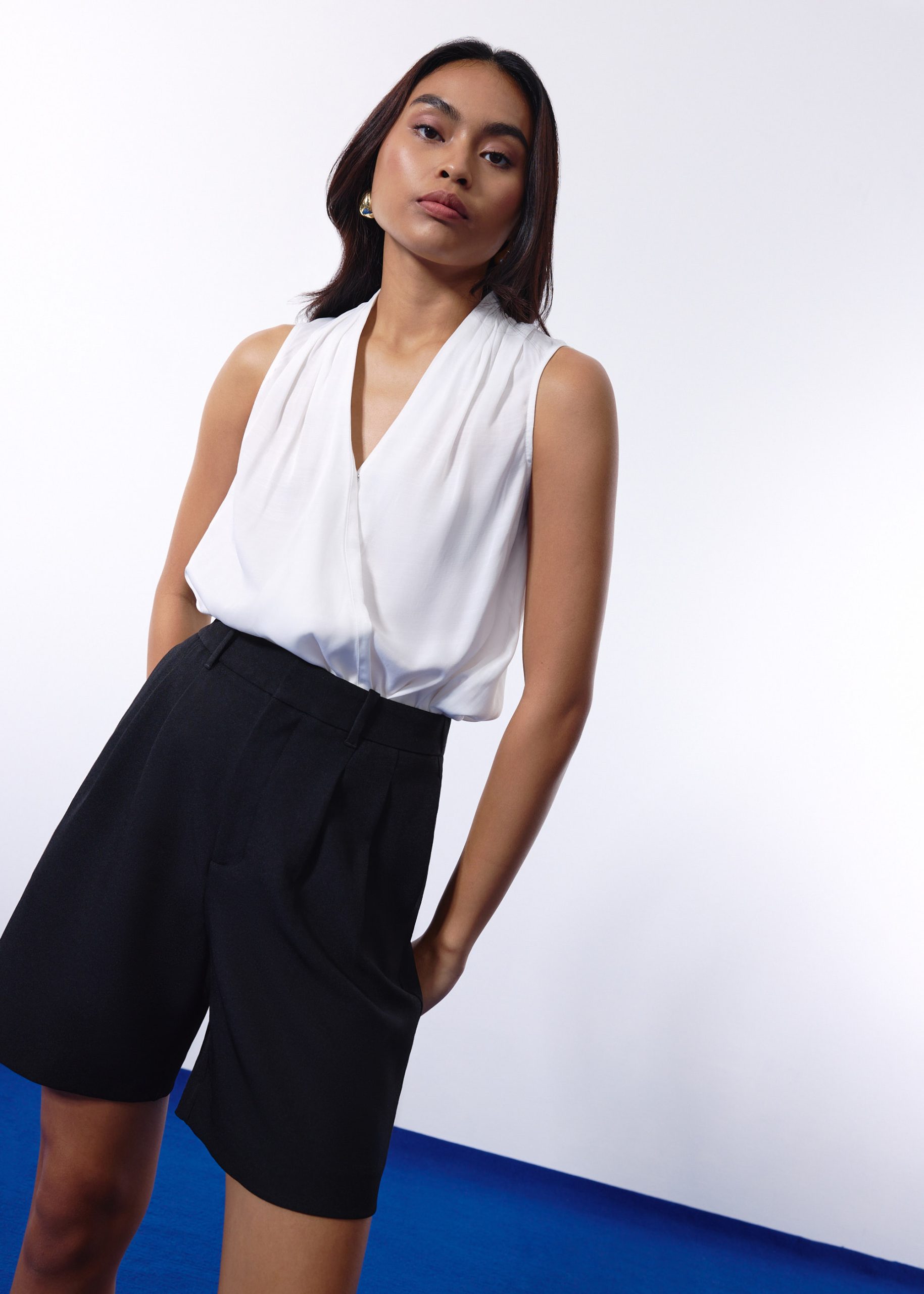 Ada Satin V-neck Wrap Top - Image 4